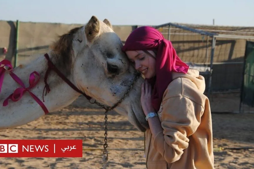 Katie Higgins.. Irish girl shines in camel world in Dubai